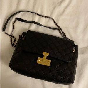 XL Single Baroque Quilted Black Lambskin Leather